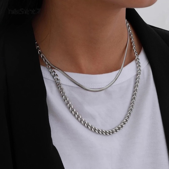 Anthro 925 Sterling Silver Snake Chain 10+ Style Necklace - Picture 14 of 15